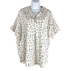 Duluth Printmaker Lightweight Popover Shirt‎ Womens Large Barbeque NWT TP-2582